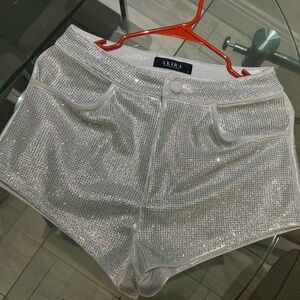 AKIRA Glittering Silver Shorts
